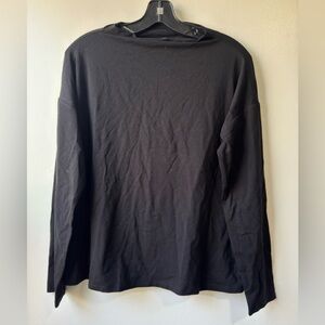 Eileen Fisher Black Boxy Long Sleeve Blouse